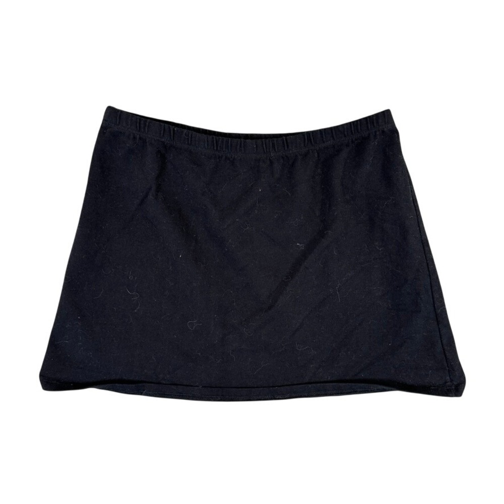 Brandy Melville Black Mini Skirt Elastic Waist Cotton Blend One Size Stretch